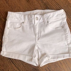 AE White Midi Jean shorts
